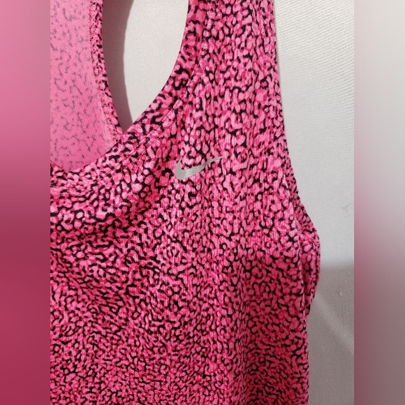 Nike Drifit Pink Cheetah Print Racer Back Tank Large - Picture 2 of 12